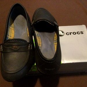 Black Croc Slip On Women’s Shoes